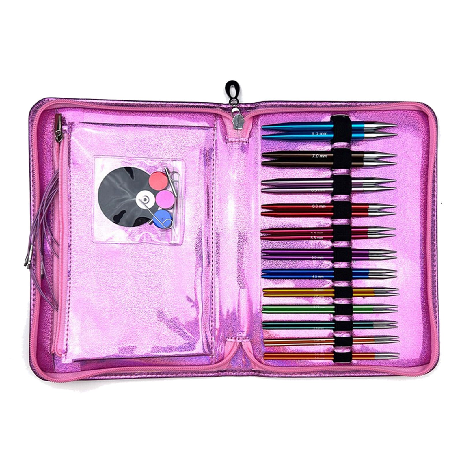 Circular Needle Circular Knitting Needle Set with Case and Accessories Interchangeable for Woman Knitting Set with Case and Accessories