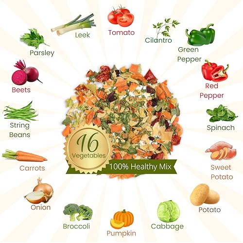 Miniatura 3 de It's Delish, mezcla de sopa de verduras Garden Deluxe de 12 onzas | 16 verduras deshidratadas naturales para fideos ramen, verduras de sopa con