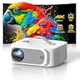 [Official-Apps/AI Movin 2.0 OS/1800 ANSI] Portable-Projector-4k with WiFi and Bluetooth, 35W DoIby Audio, AI Auto Focus with HDR10+, Lisowod 4k Support Outdoor Smart Proyector Compatible with Netflix