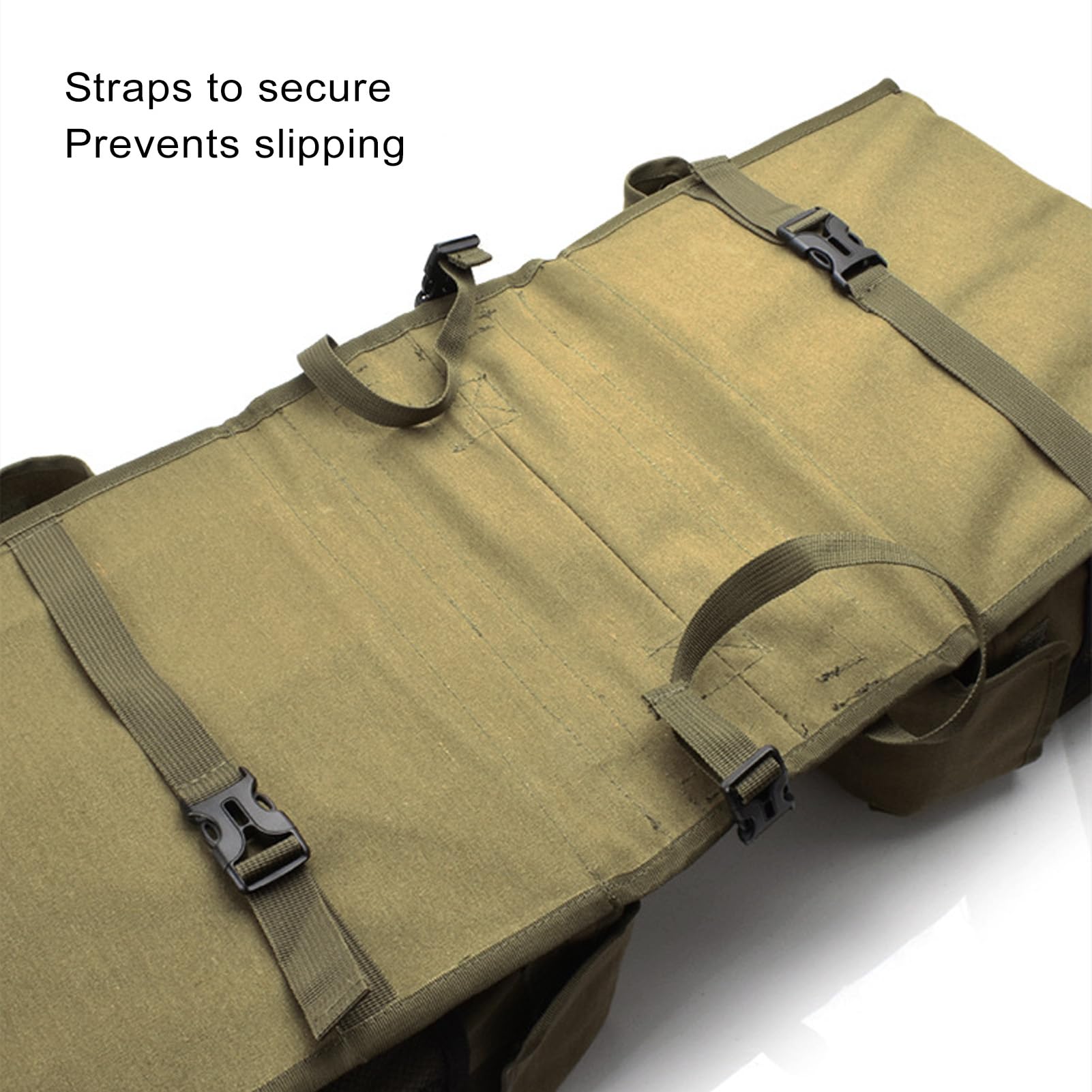Borsa Doppia per Sedile Bici, Borsa Portaoggetti Posteriore per Portapacchi Posteriore in Tela Impermeabile di Grande capacità, da Sella per Ciclismo con di Cinghie di Sicurezza per Viaggi