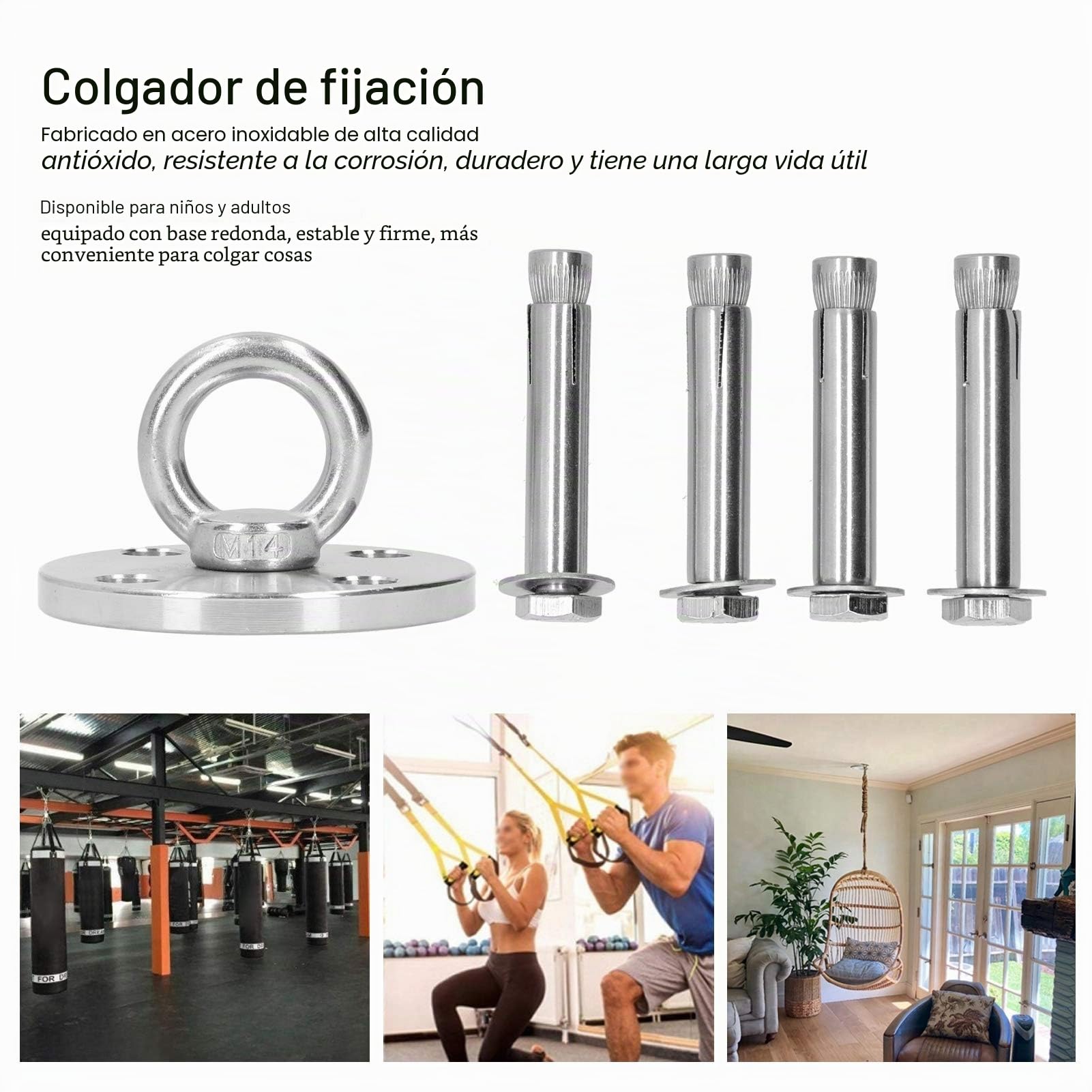 Colgador de fijación Colgador de columpio Colgador de montaje en techo Gancho para hamaca Equipo de gimnasia Ganchos giratorios para porche Colgadores giratorios para patio de juegos de yoga(DG-08)