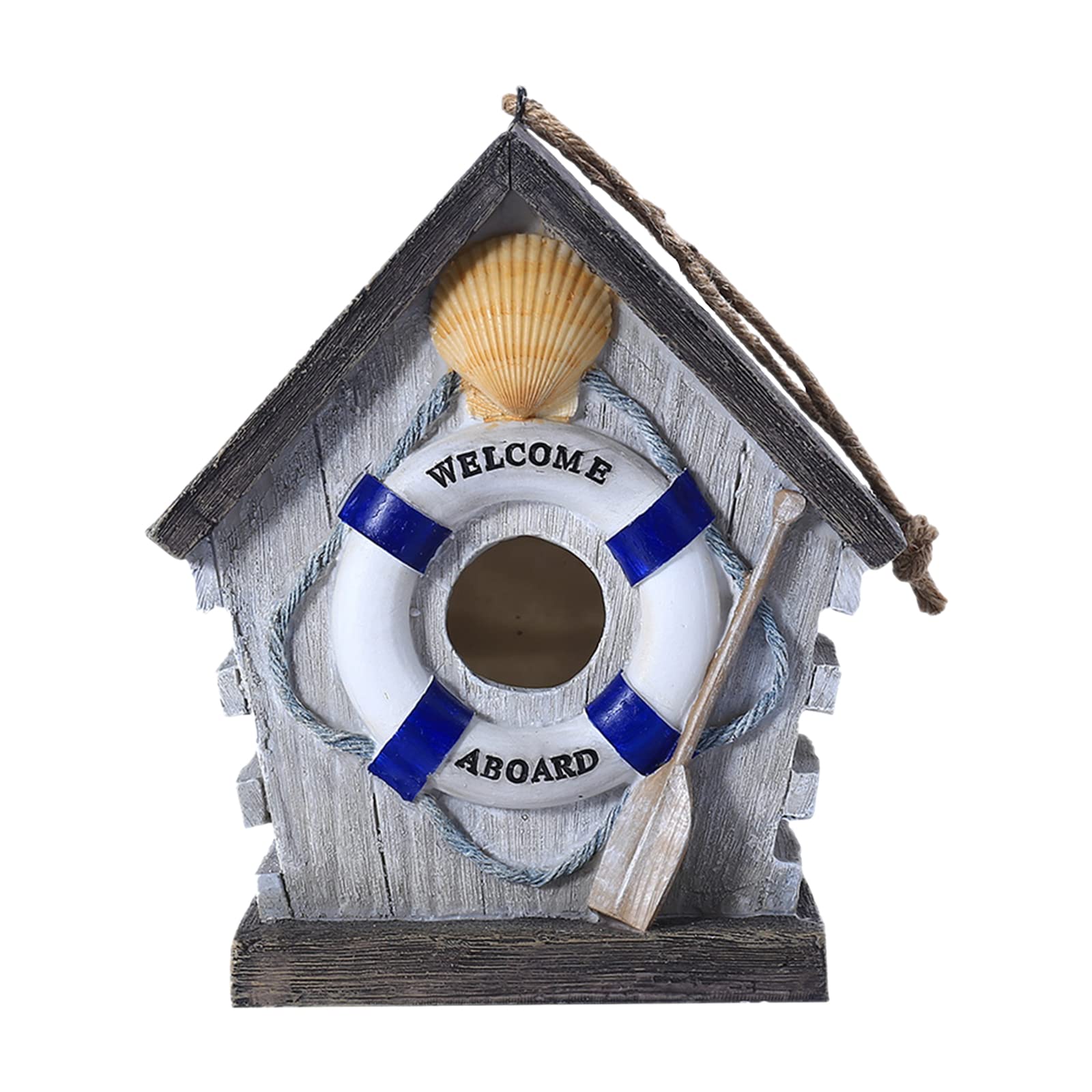 Adium ing Bird House De Ative Cute Cage for Bird Outdoor Resin Bird House ing Nest Ornament Bird Box Figurine for Co atoo aw Pa keet Ches