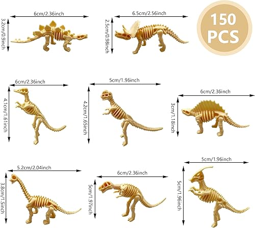 Miniatura 2 de HAVAGDTM 150 juguetes de esqueleto de dinosaurio fósil de dinosaurio, figuras surtidas, huesos de dinosaurio para fiesta de cumpleaños, juego de