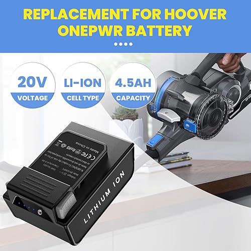 Miniatura 3 de GGBON Batería de 20 V y 4.5 Ah para Hoover ONEPWR, compatible con aspiradoras inalámbricas Hoover ONEPWR, limpiador de suelos duros, repuesto para