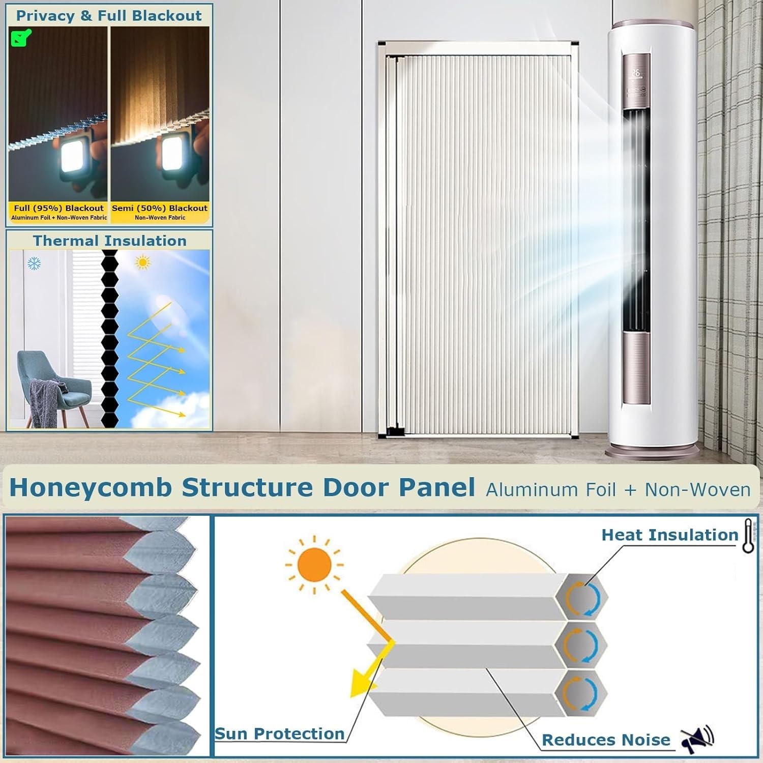 Kit de porte coulissante 203 cm de haut, porte pliante en accordéon de 100 à 60 cm de large, porte intérieure invisible avec système de cadre