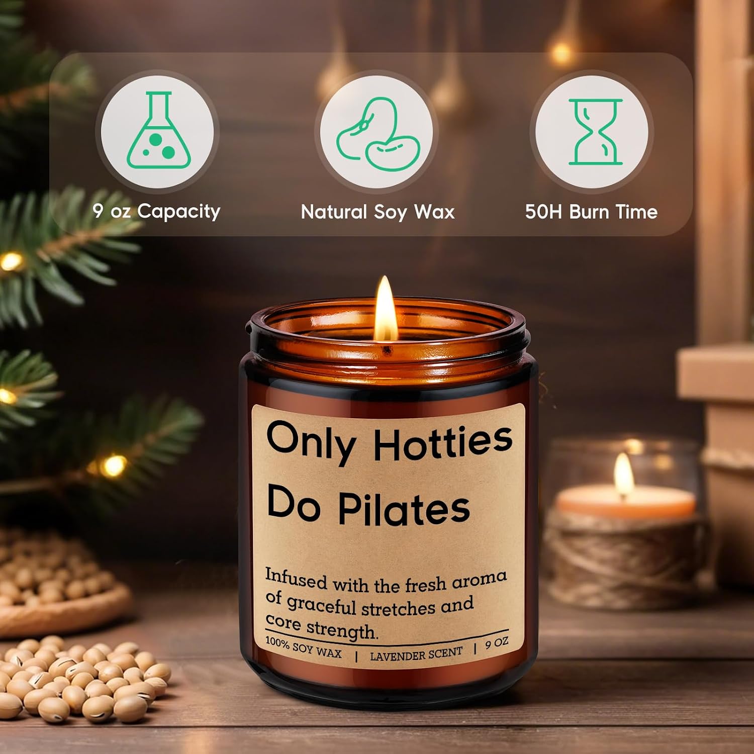 GSPY Candle, Pilates Gifts for Women, Gifts for Pilates Instructor & Lovers image 3