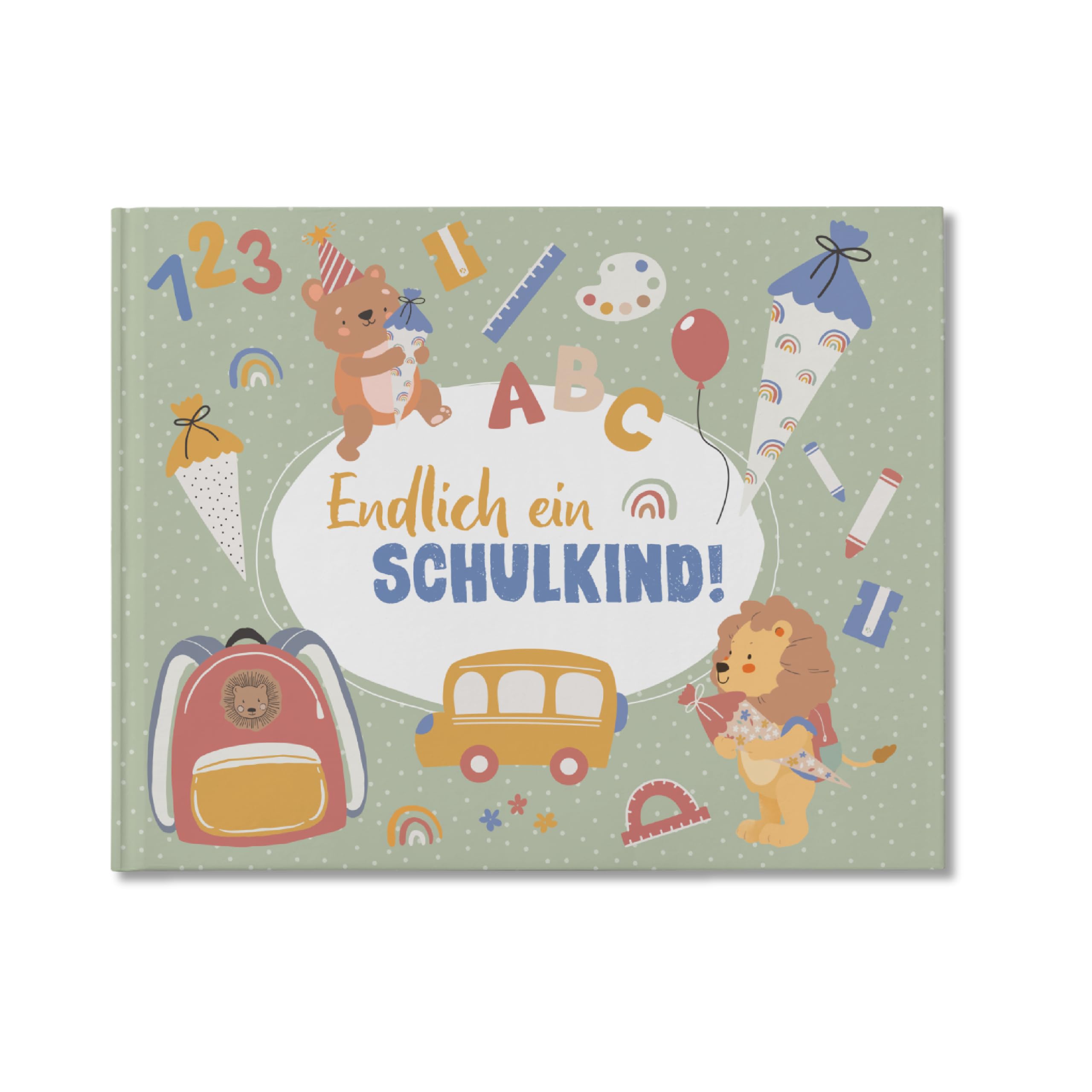Papierdrachen Hochwertiges Freundebuch für Kinder - perfekt für die Schulzeit - buntes kindgerechtes Design - tolle Geschenkidee für den Schulstart - Set 6