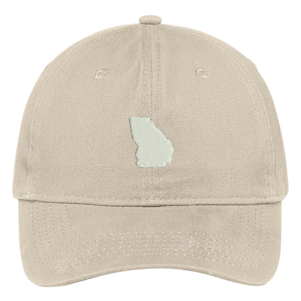 Trendy Apparel Shop Georgia State Map Embroidered Low Profile Soft Cotton Brushed Baseball Cap