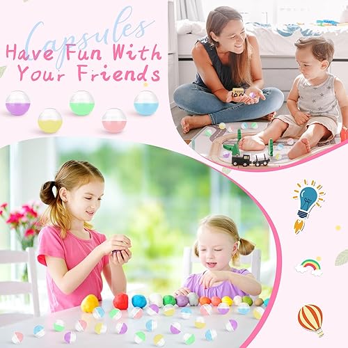 Miniatura 10 de Honoson 500 unidades de máquinas expendedoras de 1 pulgada, cápsulas pequeñas vacías de juguete de plástico de color transparente, recipientes de