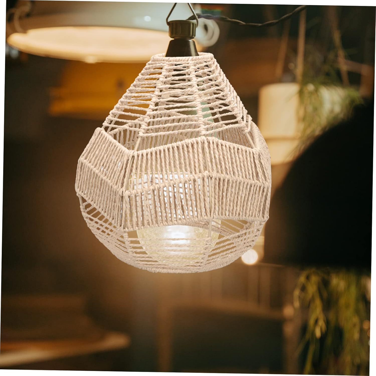 jojofuny Woven Style Rattan Lamp Shade Decor for Pendant Lights Floor Lamps and Wall Fixtures Crafted from String Warm Atmosphere Restaurants and Hotels