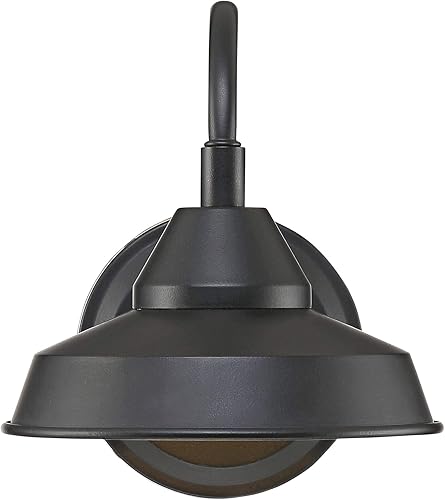 Miniatura 7 de John Timberland Westley - Lámpara rústica de estilo granero para exteriores, brazo de cuello de cisne LED negro, 8 1/2 pulgadas, para terraza,