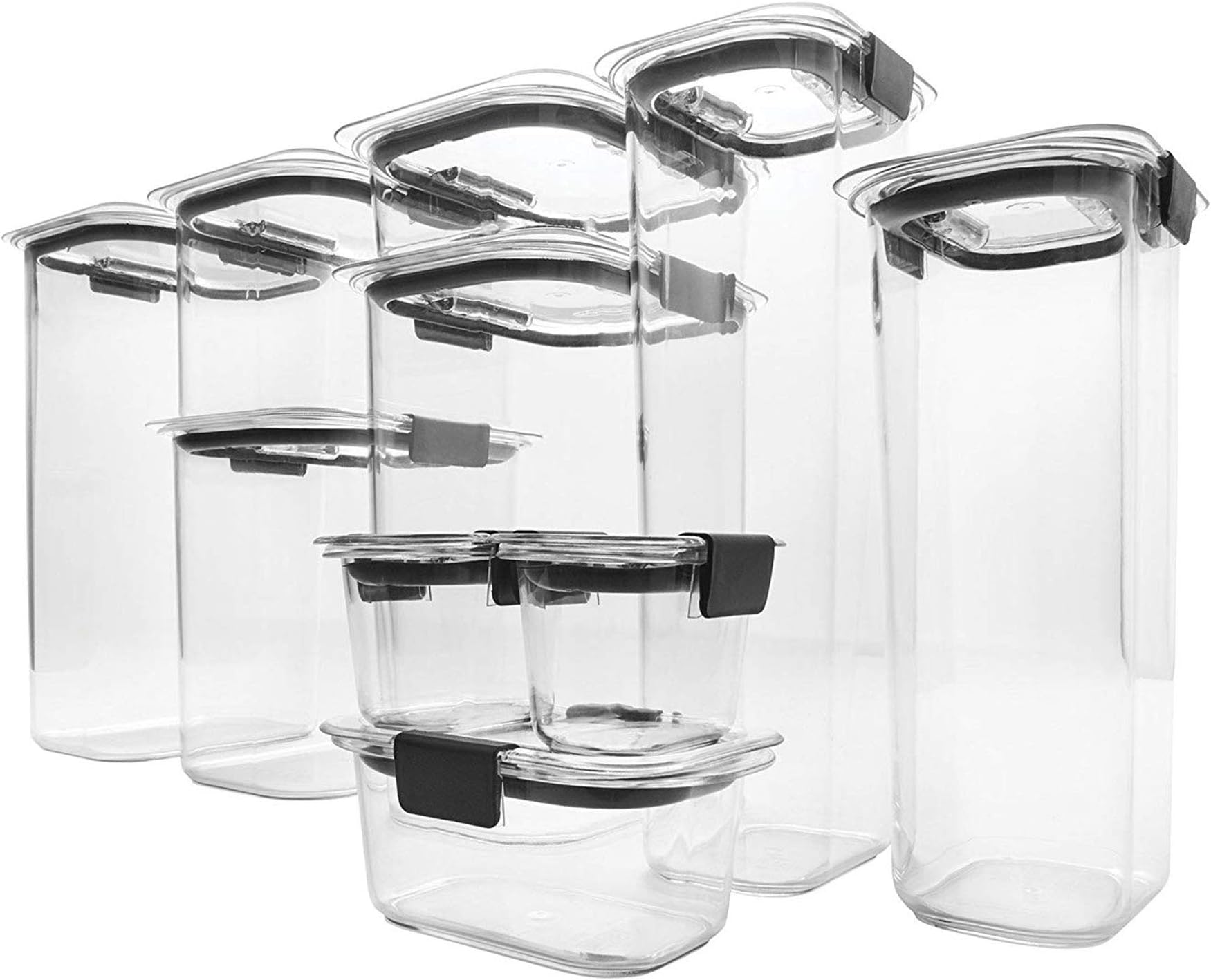 Rubbermaid 1994254 Plastic Storage Container with Lid - 16 Pieces, Clear