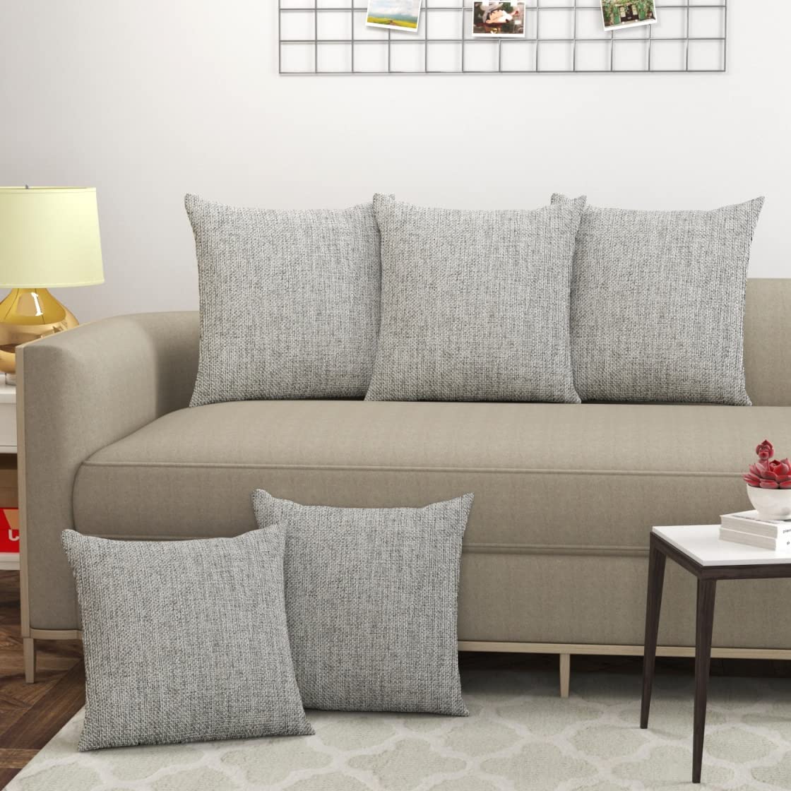 FRESH FROM LOOM Grey Diwan Sofa Pillow Covers - Set of 5 Hypo-Allergenic Jute Cushion Covers (24x24 Inches) (B0BZSTNVZM) Amazon Price History, Amazon Price Tracker