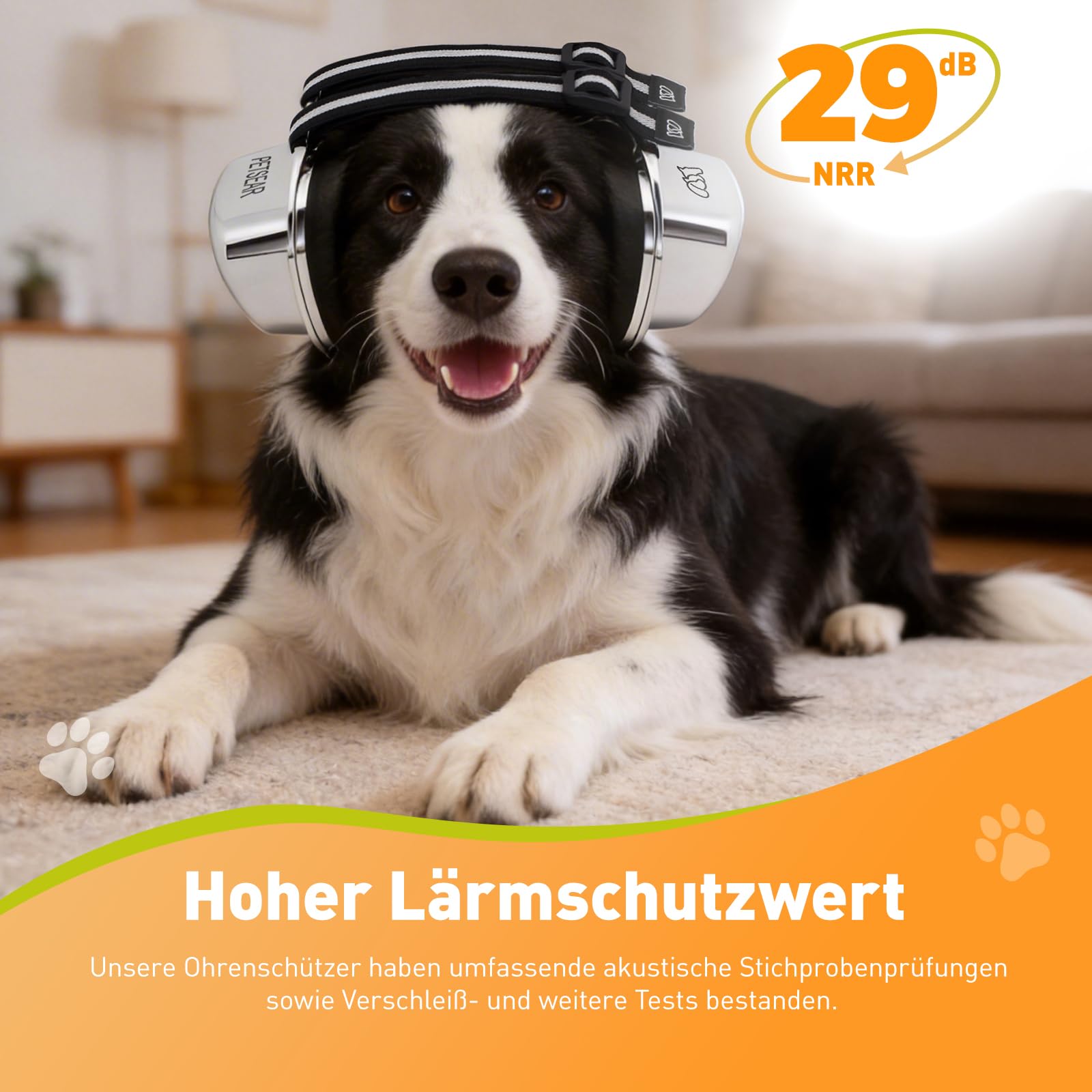 PETSEAR Ohrenschützer für Hunde zum Lärmschutz bei Feuerwerk, Gewitter