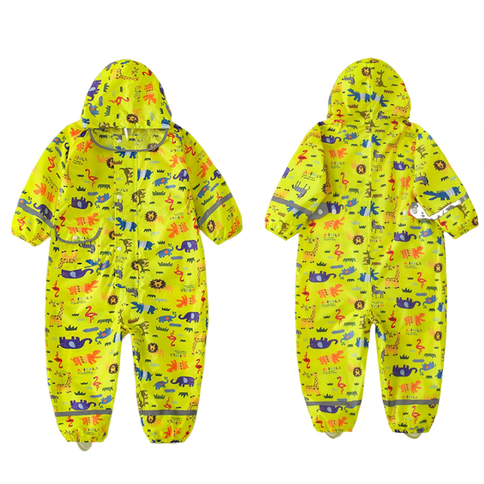 Kinder Regenanzug Jungen Mädchen Einteiliger Regenmantel Atmungsaktiver Wasserdichter Overall Regenjacken Kleinkind Regenponcho Reißverschluss Schlammanzug 1-10 Jahre