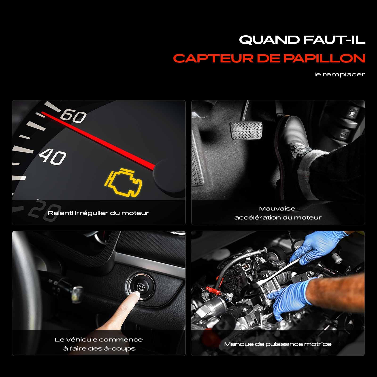 Frankberg Capteur de position du Papillon 6-Pôles Compatible avec M.egane II Break KM0/1 Kangoo KC0/1 Scénic II JM0/1 M.egane II Coupé-Cabriolet EM0/1 Grand Scénic II JM0/1 Remplacer# 8200139460