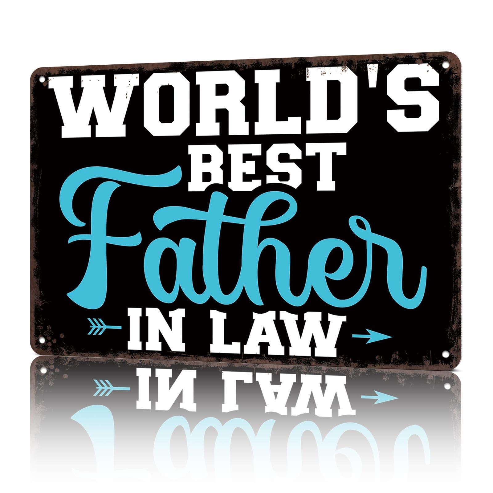 KWQDOZF Vintage Metal Signs Worlds Best Fatherinlaw Funny Tin Sign Poster Wall Art For Home Room Bedroom Office Decor 8x12inch