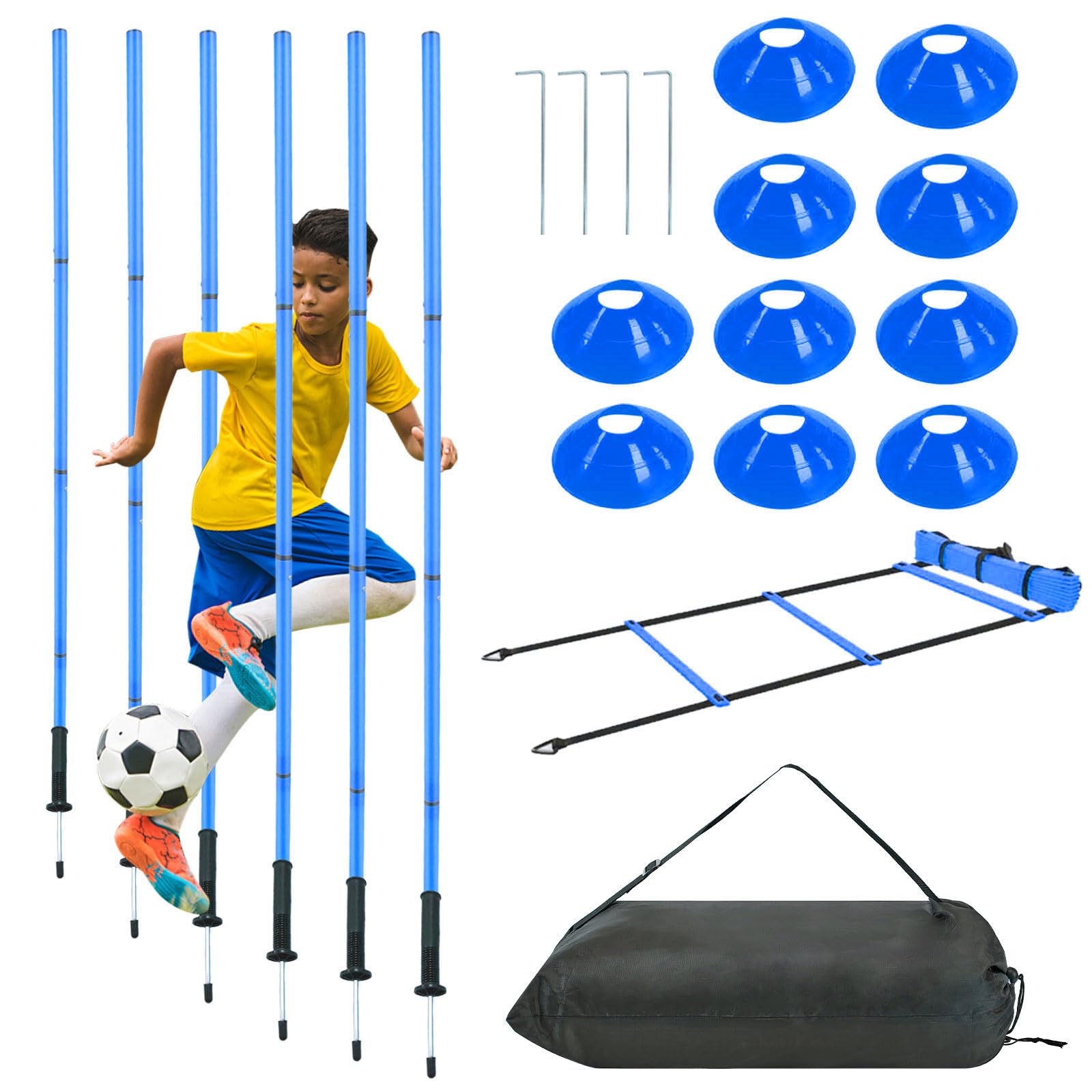 Amazon | サッカートレーニング機器敏捷性トレーニングポールセット