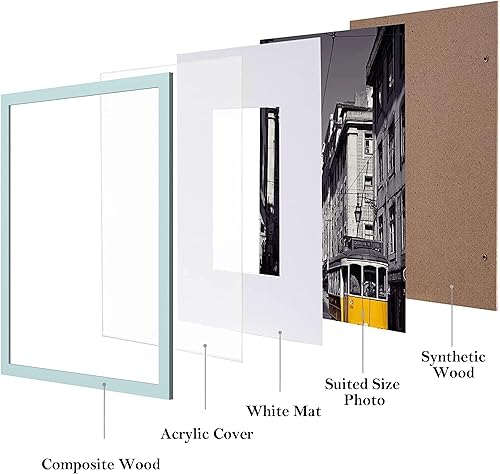 Vista 371 de eletecpro Juego de 10 marcos de fotos de 8.5 x 11 pulgadas, collage de fotos, decoración de pared, fotos de 5 x 7 con paspartú o de 8.5 x 11 Negro