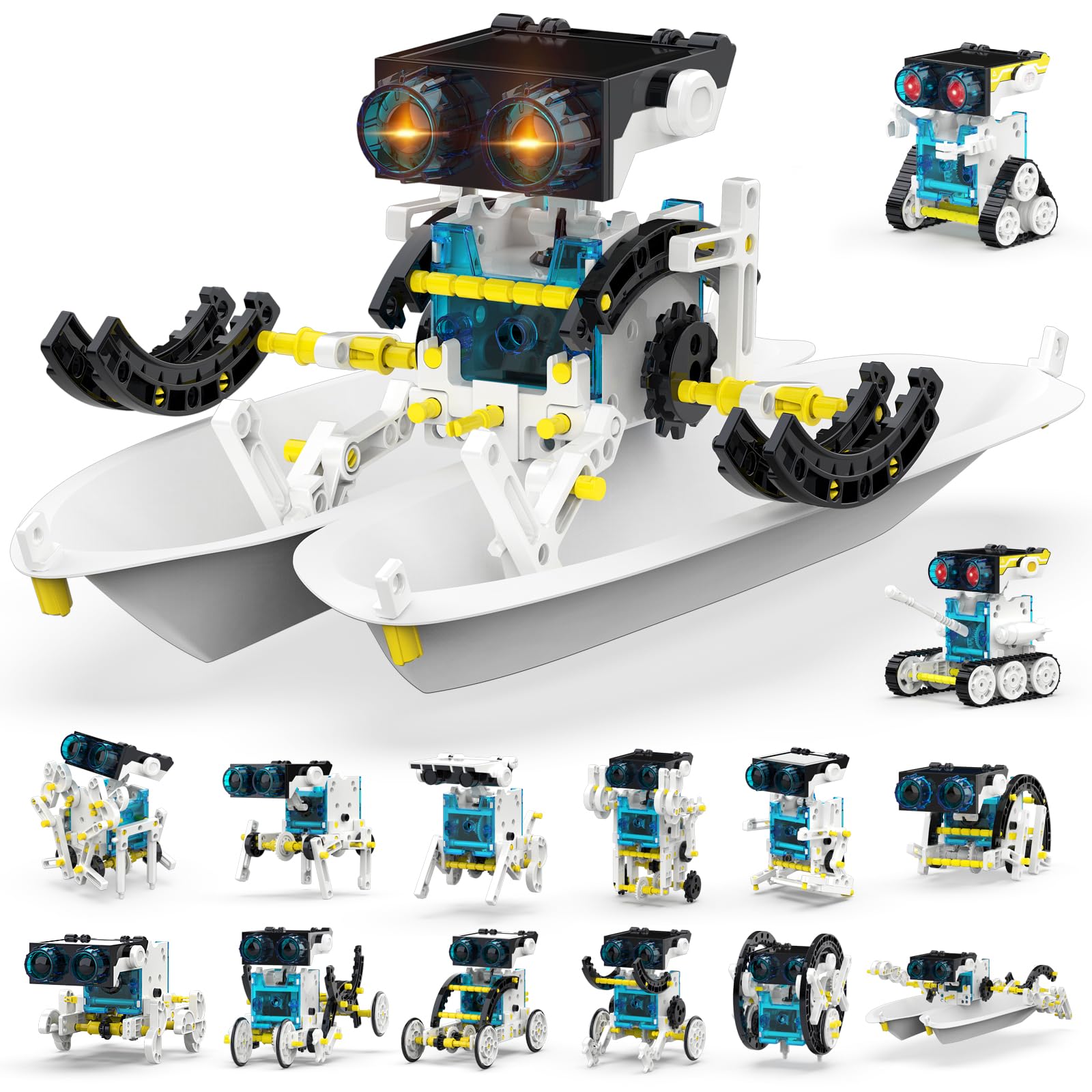 Wesfuner 30-in-1 STEM Solar Robot Kit Toys, 243 Pieces Educational Building Science Experiment Kit for Kids Aged 8-12, Birthday Gifts Kids Aged 8 9 10