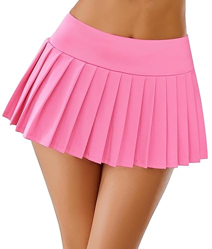 Avidlove Skirts for Women Y2k Mini Skirt Casual Pleated Short Skirts Pleated Cheer Skirt - X-Small - Pink