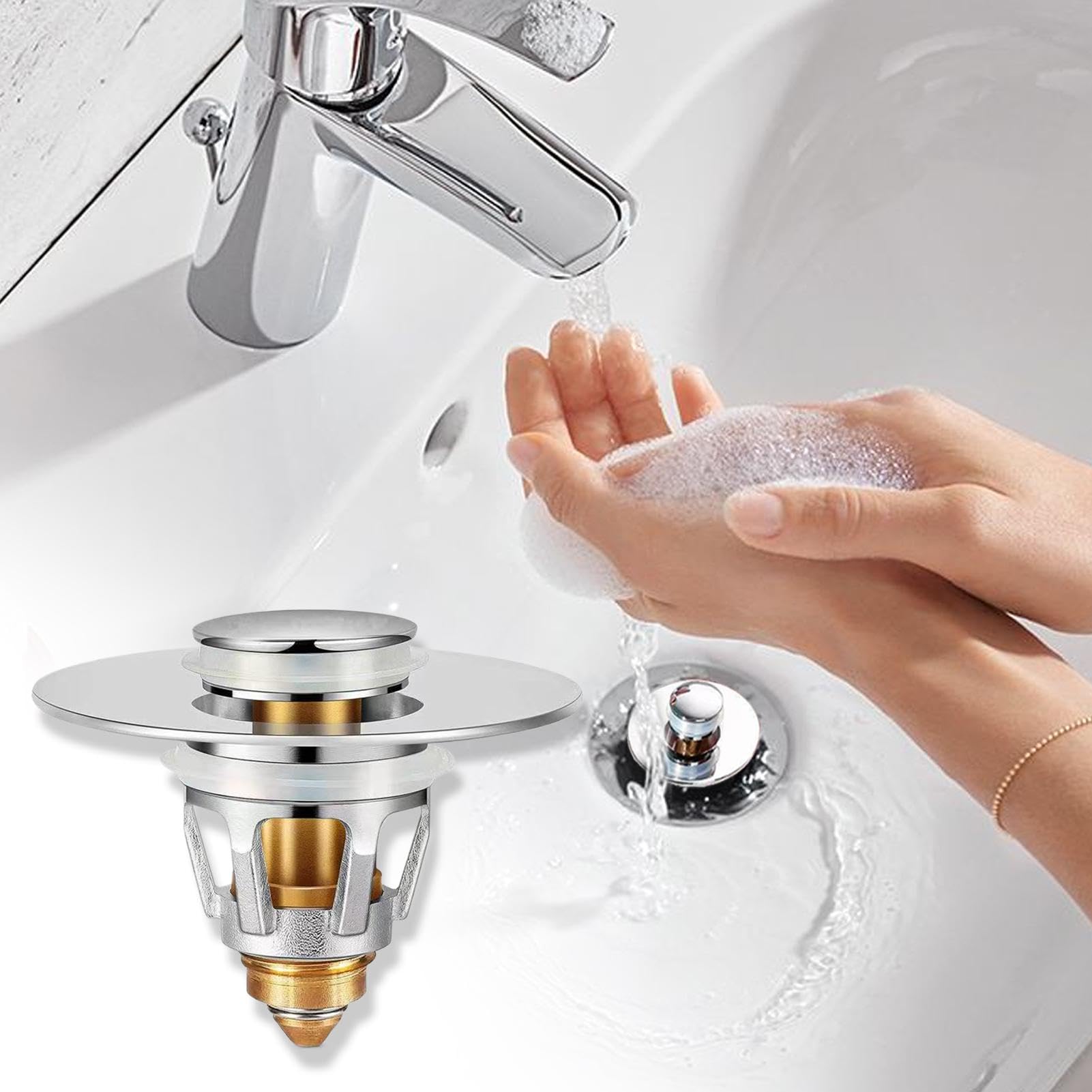 Tappo Filtro Scarico Vasca Da Bagno In Acciaio Antiodore, Scarico A Da Bagno In Acciaio Antiodore Scarico A Scomparsa 15 Cm X 15 Cm 87064251