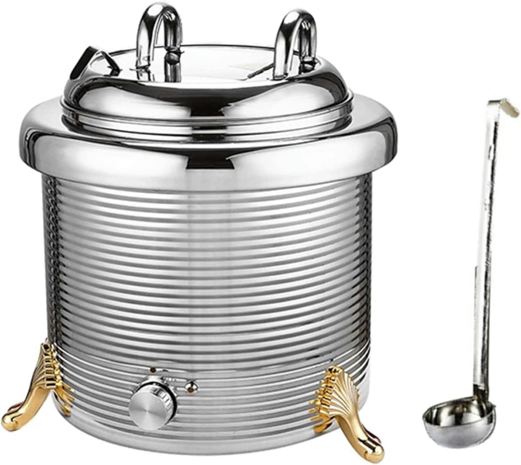 Eoweiot 13 L Stainless Steel Electric Soup Kettle Soup Warmer,Adjustable Temperature 30-80 Food Warmer Machine,for Restaurant (Silver)
