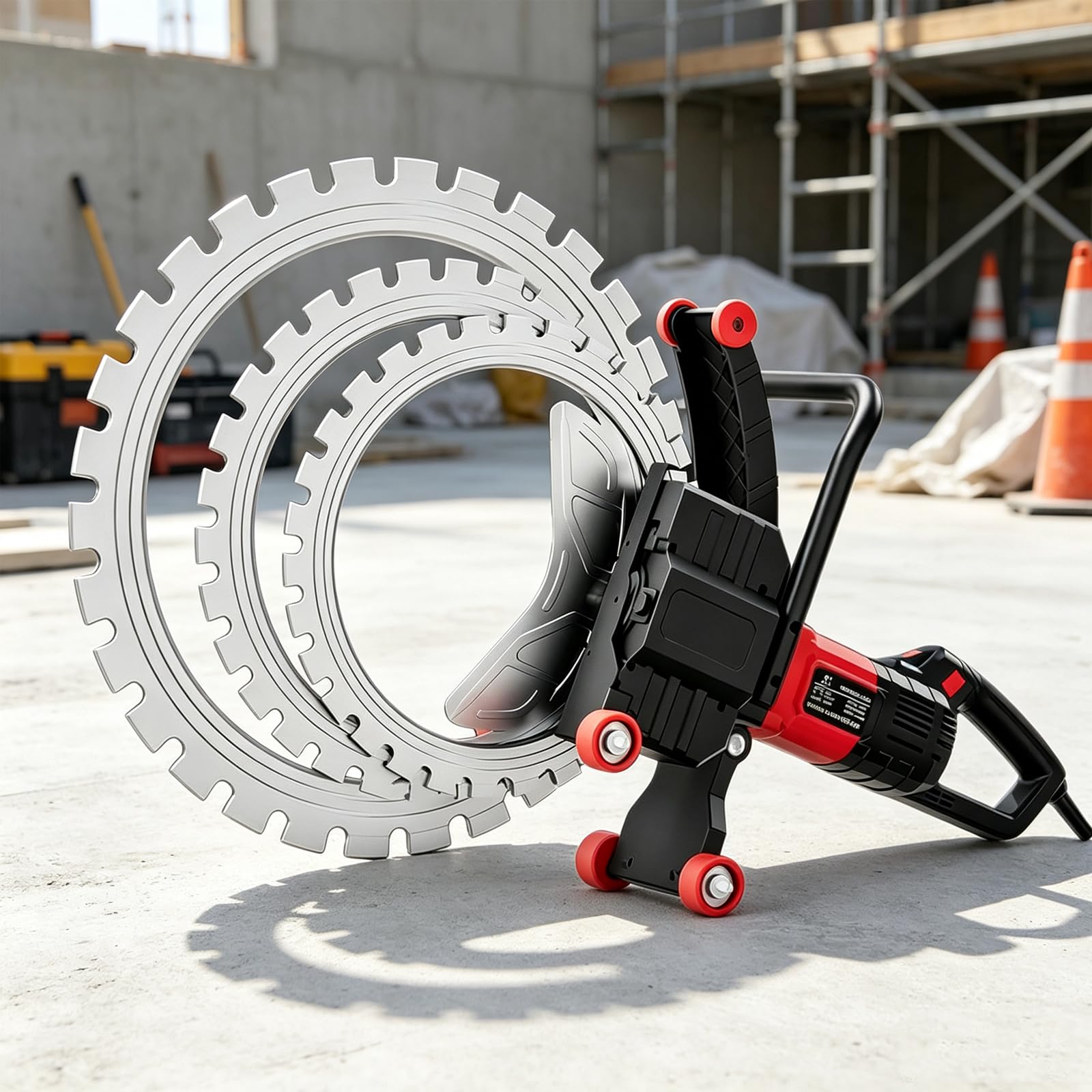 TYH Sierra De Anillo para Hormigón De 9800 W, Máquina De Corte De Paredes Sin Escobillas con Refrigeración por Agua, con Profundidad De Corte De 30/40/50 Cm, Kit De Bomba De Agua Sawblade:410