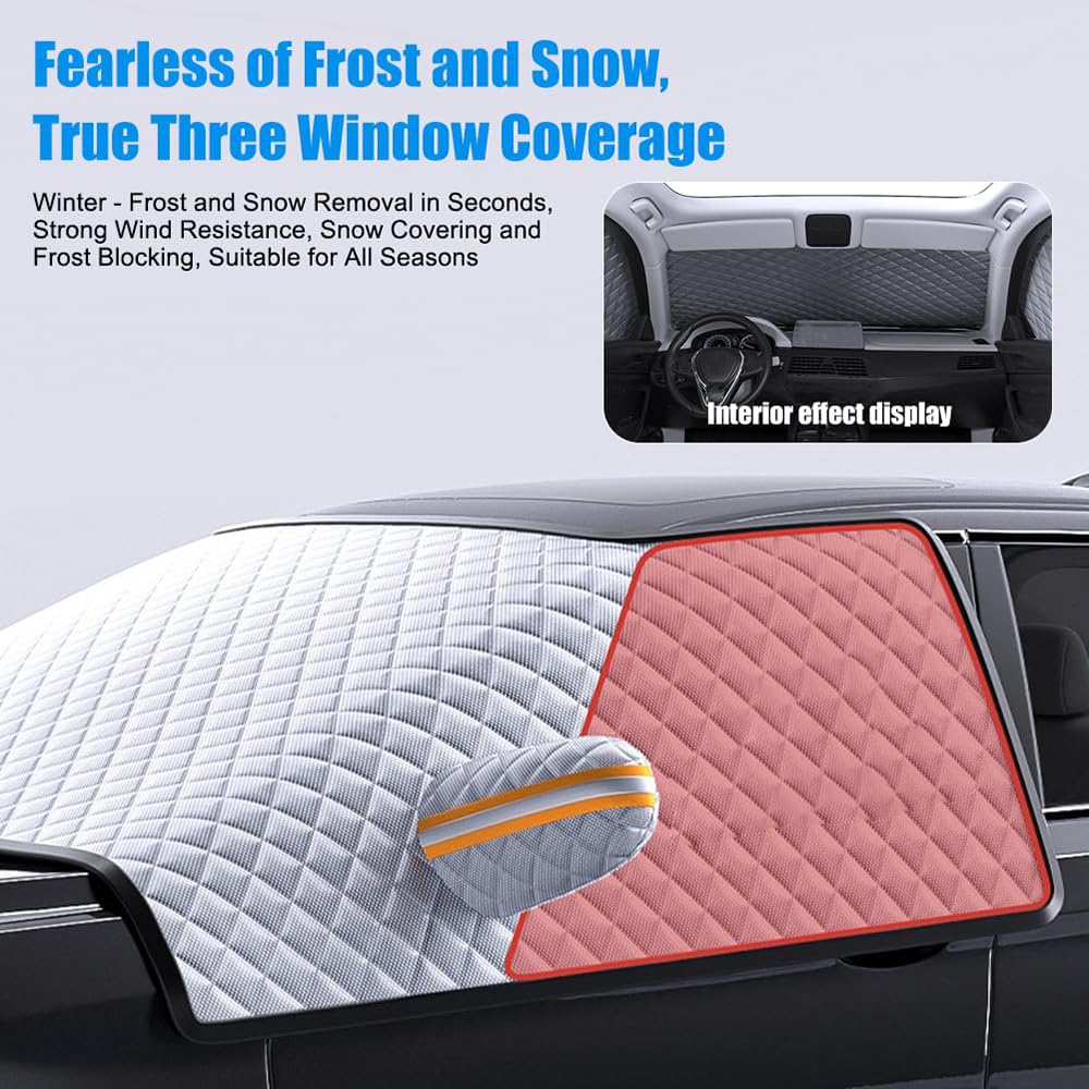 Frontscheibenabdeckung für VW T-Cross TROC Sport Caravelle Sharan 2000-2023 2024, Magnetische Auto Windschutzscheibenabdeckung Scheibenabdeckung Für Die Gegen Schnee EIS Frost Sonne,M Style