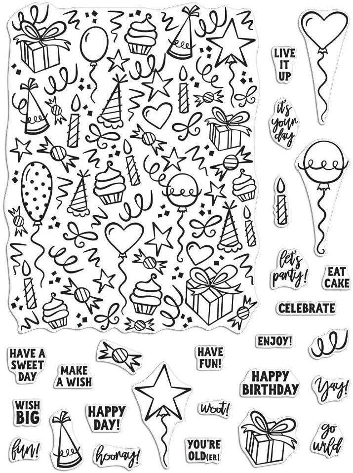 Hero Arts CM418 Clear Stamps, Wish Big Peek-A-Boo Parts