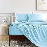 Vista 45 de HENGWEI - Juego de sábanas de satén, tamaño Cal King, 4 piezas sedosas con bolsillo profundo, juego de ropa de cama suave de lujo, transpirable