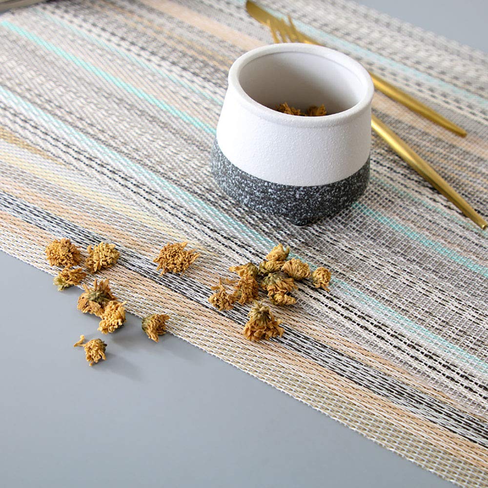 Salvamanteles, Manteles Individuales Plastico, PVC Antideslizantes Mantel Conjunto, Decoración de Mesa de Comedor de Cocina, B