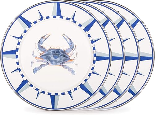 Miniatura 10 de Golden Rabbit Enamelware - Juego de 4 platos llanos de 10.5 pulgadas (cuadros Highland)