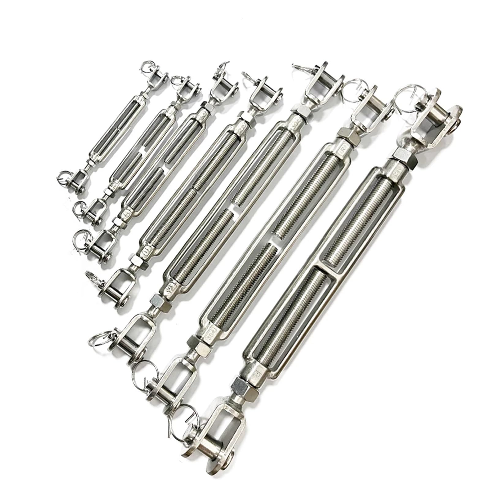 Tendeur Fil De Fer Mâchoires et tendeurs en Acier Inoxydable 304, 2 pièces, M5 M6 M8 M10 M12 M14 M16 for Tendre la chaîne de câble(M14)