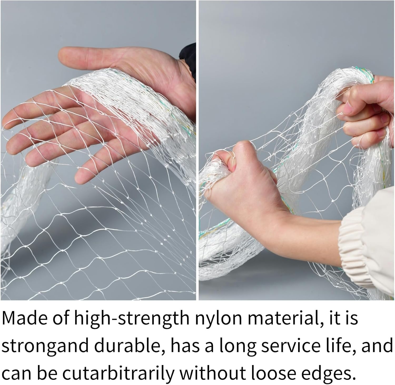 50'x50' White Polyester Bird Netting with 1" Square Mesh, Strong and Durable Chicken Coop Roof Netting, Protect Your Poultry from Hawks, Great for Gardens, Fences and Fruit Tree