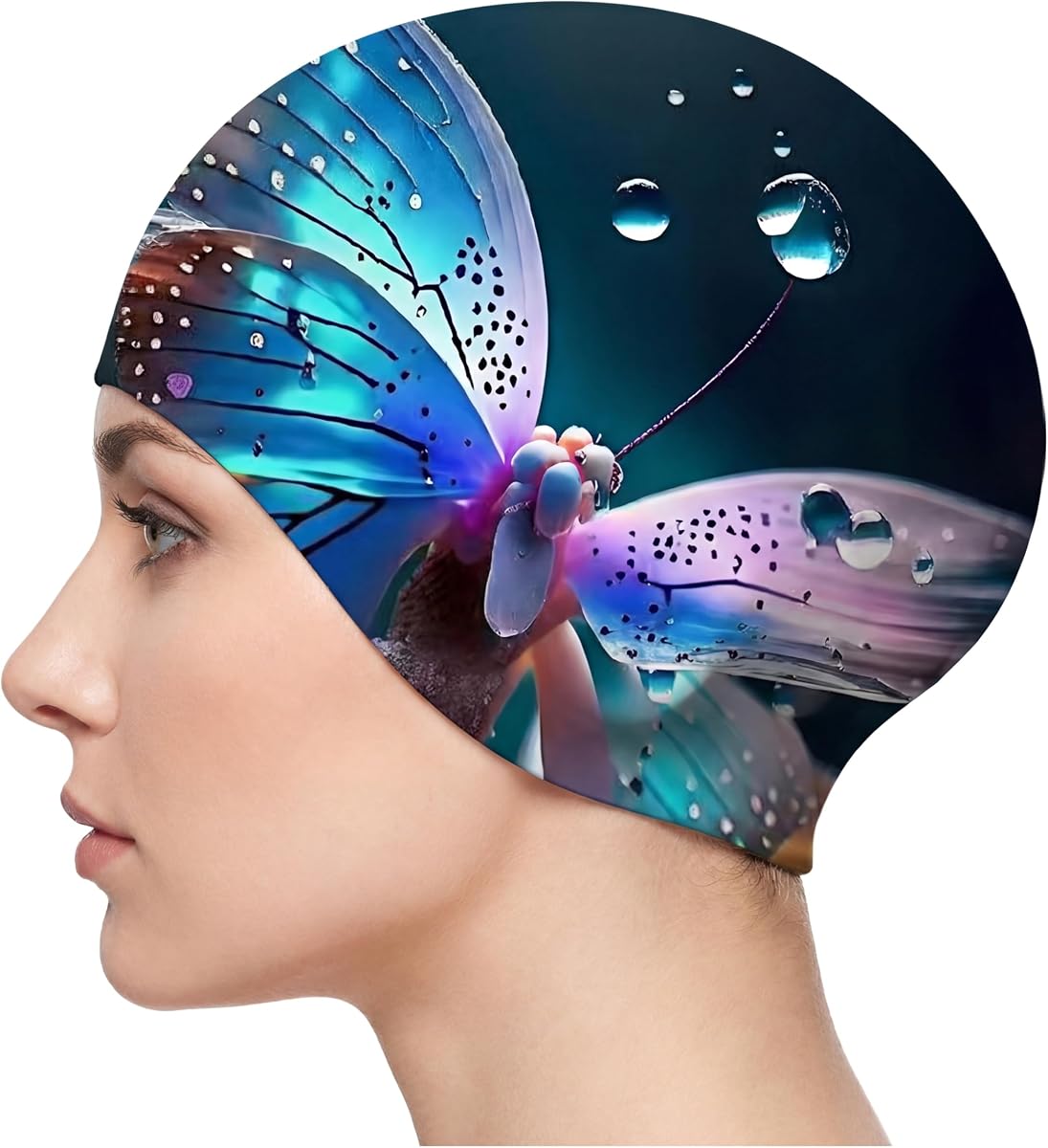 Silicone Swim Cap, Shuiqiuqian Colorful and Comfortable Swimming Cap for Women & Men, Waterproof for Training Pool & Beach, Assorted Colors Available