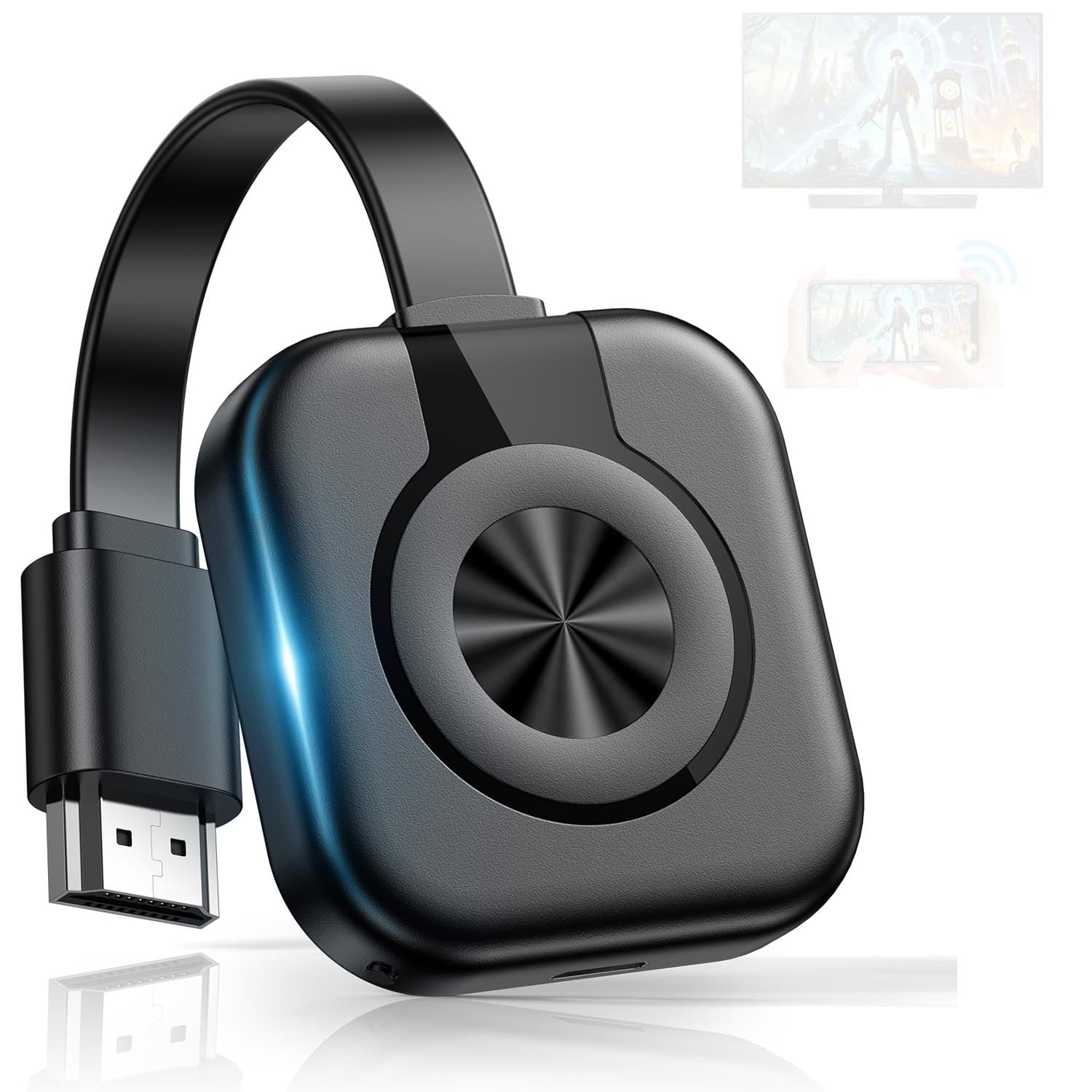 Adattatore HDMI Wireless 5G, Ricevitore Display Wireless 4K/1080P Miracast per iPhone/Android/PC/PC, Dongle WiFi per TV/Proiettore, Supporta Airplay/DLNA, Plug & Play