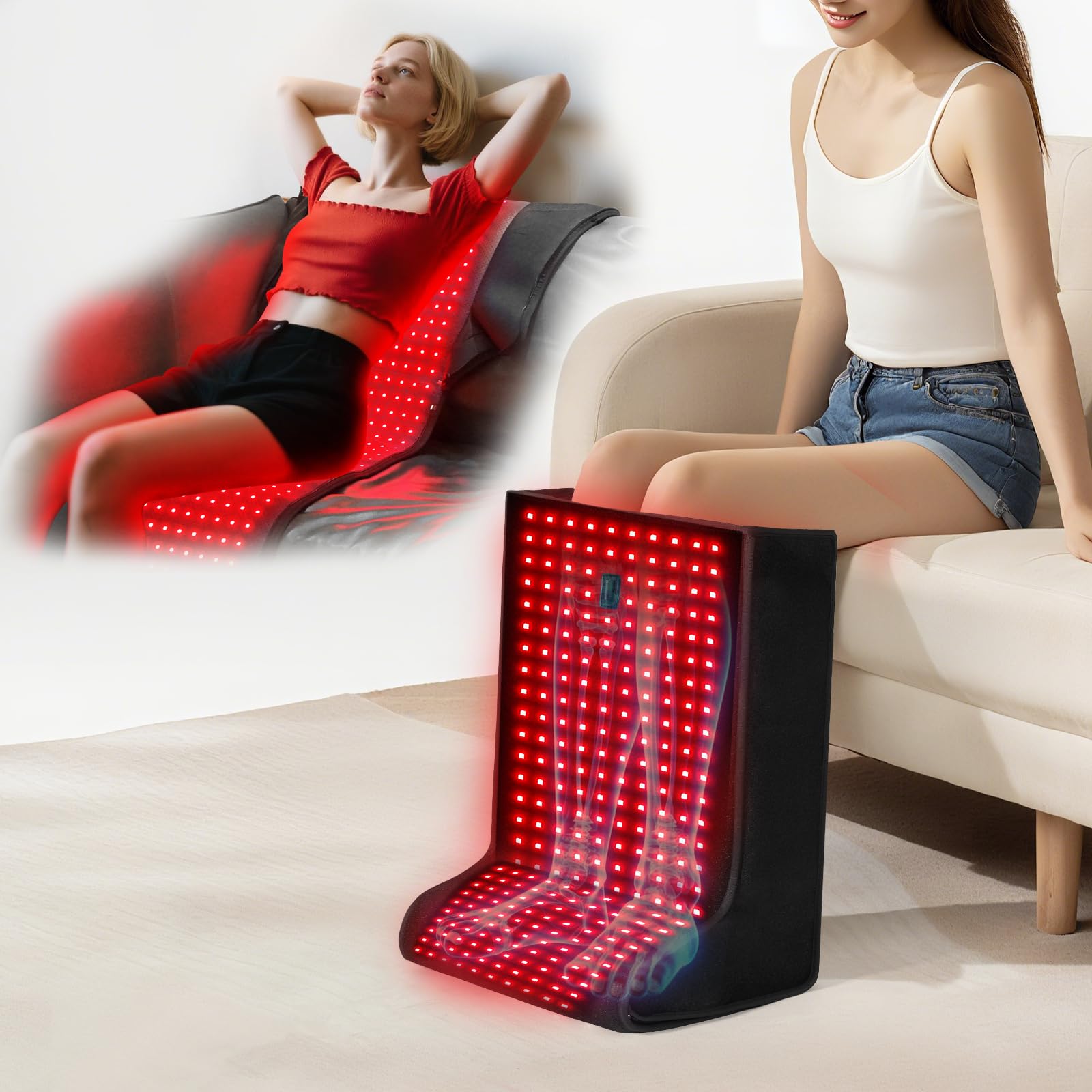 Red-Light-Feet-Legs-Therapy 2026 Upgraded 420 Dual Wavelength LED 4 Modes Infrared Light Therapy Consisting of Adjustable Power and Time