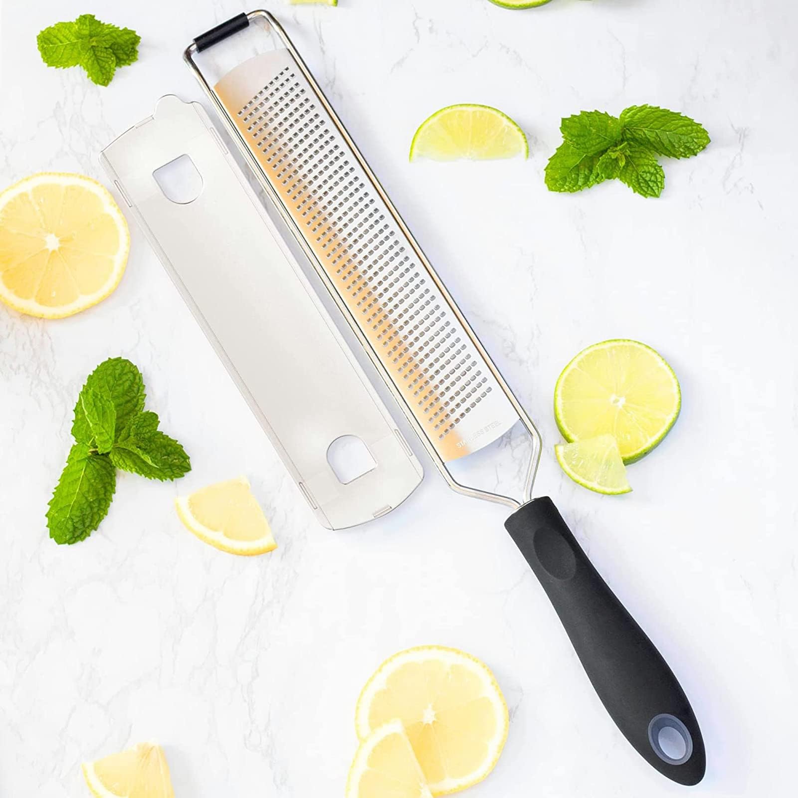 Lemon Zester & Heavy Duty Cheese Grater & Vegetable Grater โ Parmesan Cheese Lemon, Garlic, Nutmeg, Chocolate, Fruits, Vegetables, Ginger Grater - Cheese Shredder & Stainless Steel Grater