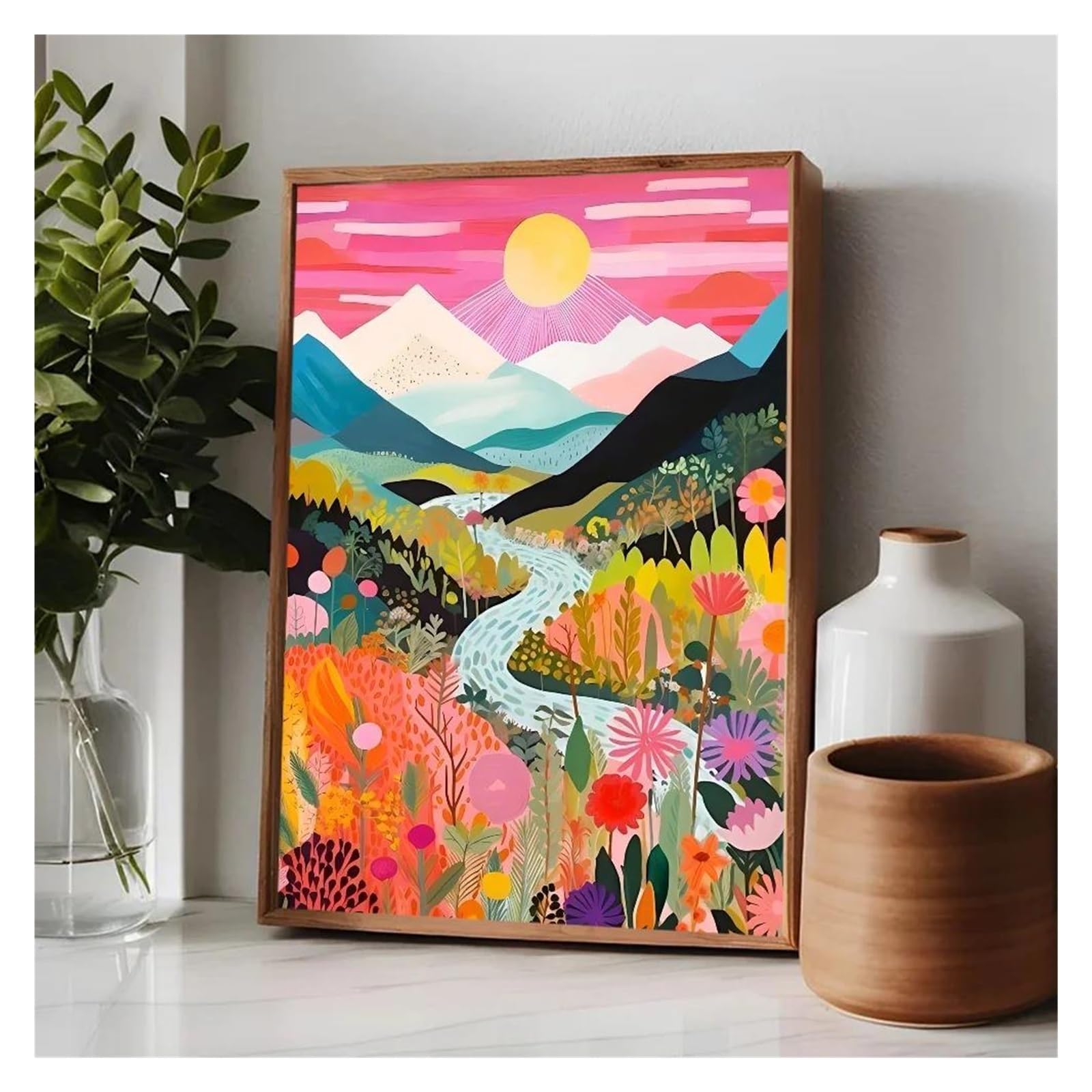 Peinture affiche HD paysage naturel pour déco chambre rétro