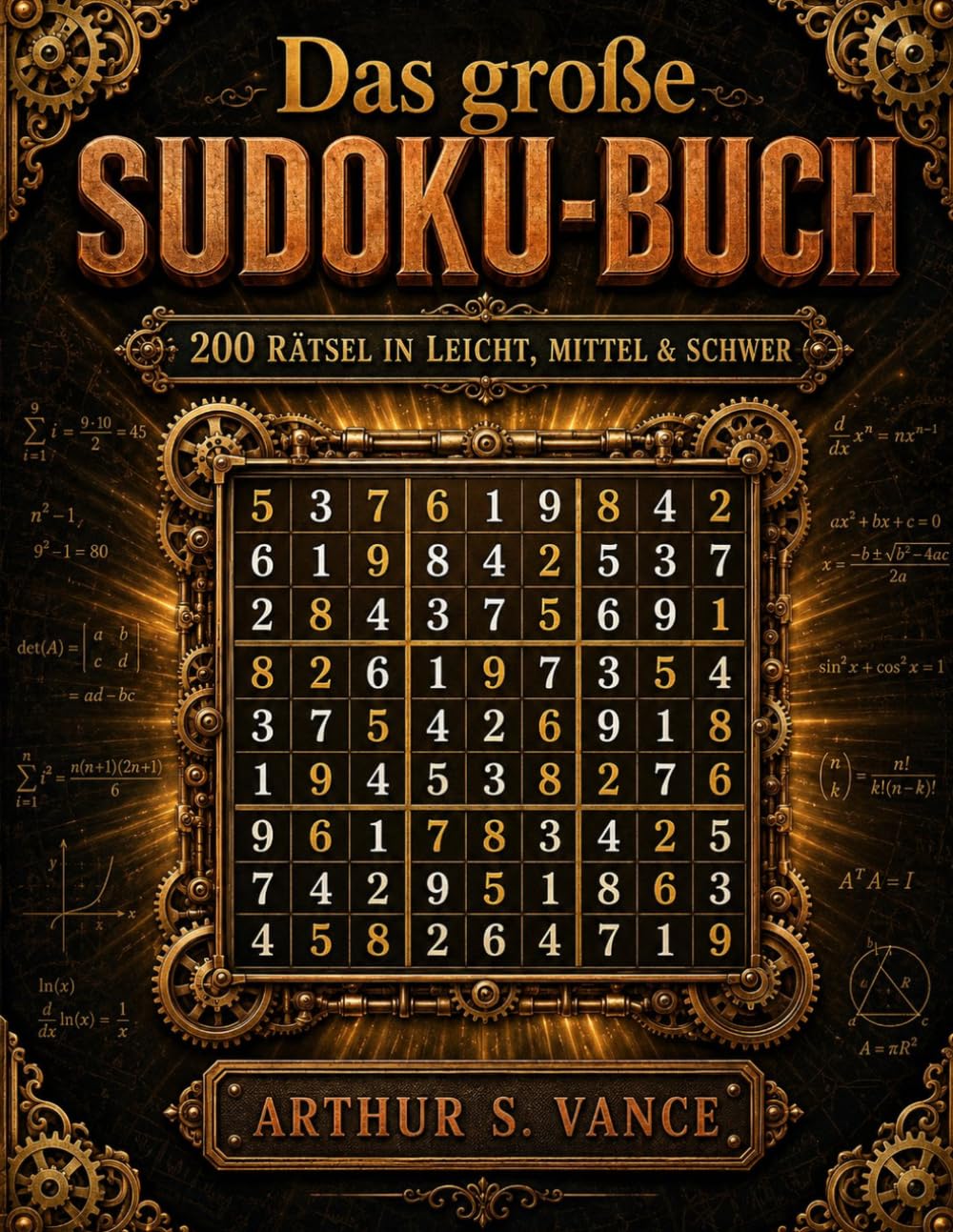 Das große Sudoku-Buch: 200 Rätsel in Leicht, Mittel & Schwer – mit vollständigen Lösungen (Sudoku Rätselbuch)