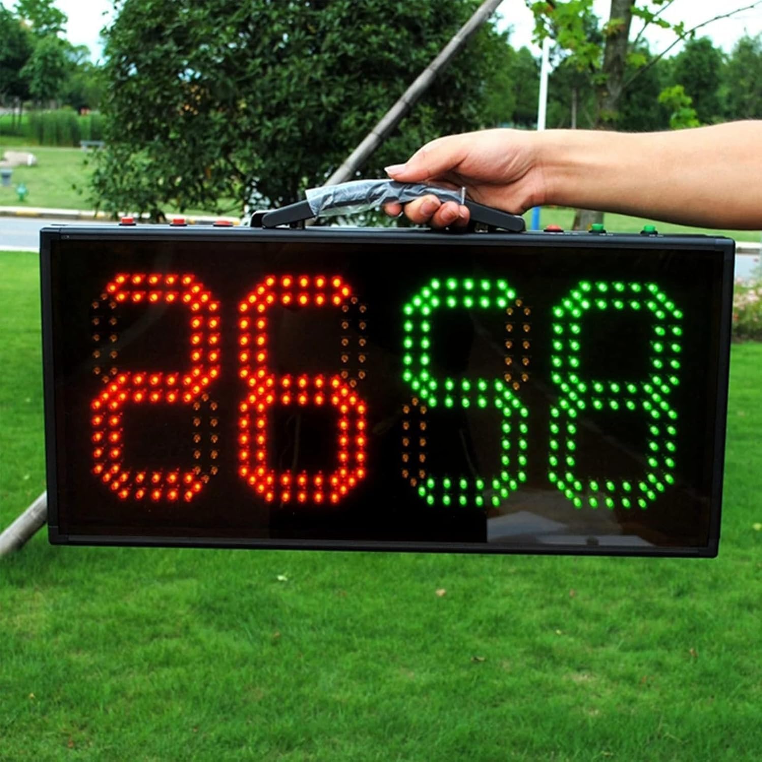 TIST Portable LED Football Replacement Electronic Display Board, Double Sided Football Replacement Board, Referee Replacement Board Equipment