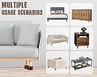Vista 6 de OneDream Bloques elevadores de madera para muebles, juego de 4 elevadores de cama de 1 pulgada, elevadores redondos de madera maciza resistente