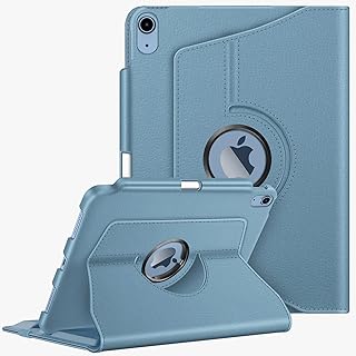 Fintie Rotating Case for iPad 10th Generation 10.9 Inch Tablet (2022 Model) with Pencil Holder - 360 Degree Rotating Protective Stand Cover with Auto Sleep/Wake, Ocean Blue