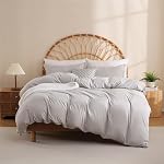 JSD Burgundy Duvet Cover Set Queen Size, 3 Piece 1 Duvet Cover with 2 Pillow Shams, Soft Brushed Microfiber Comforter Covers Zipper Closure | Soft Microfiber 3 Piece Duvet Cover with Zipper Closure, Duvet Not Included, Oeko-Tex Certified