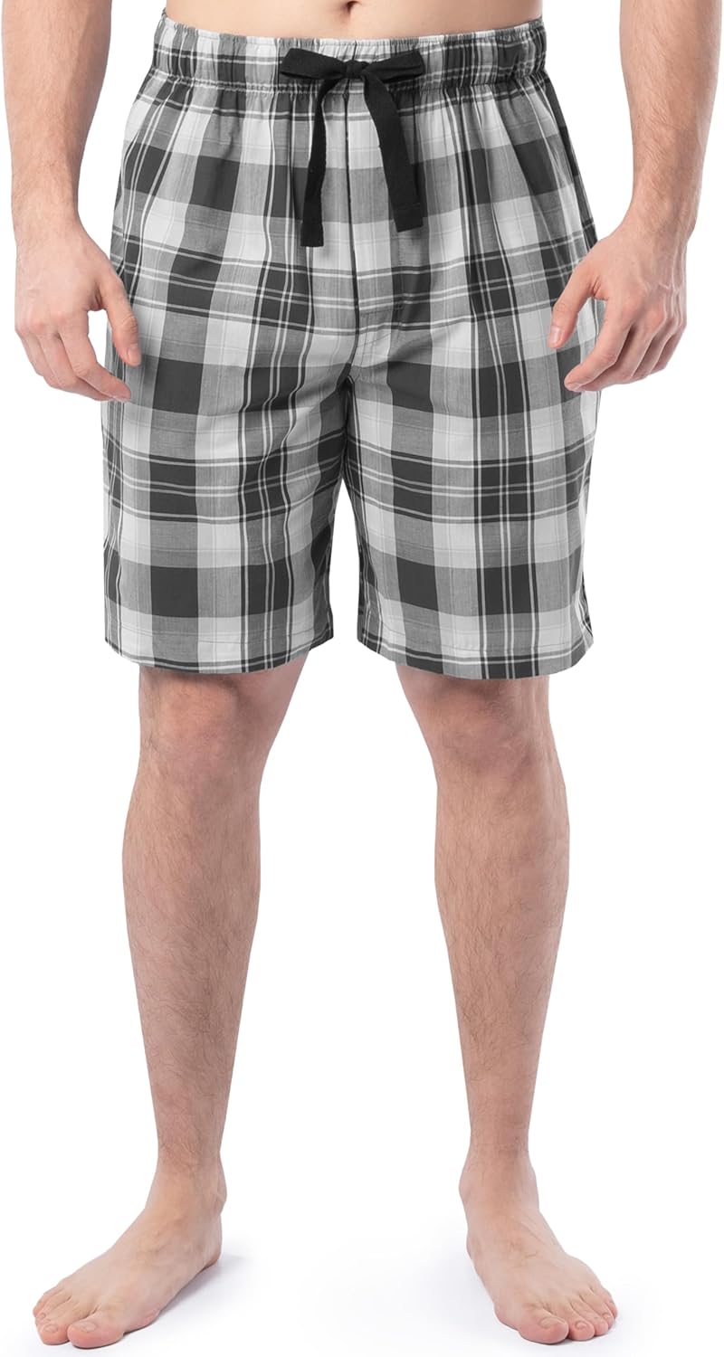 IZOD mens Printed Poplin Relaxed Fit Drawstring Sleep Shorts