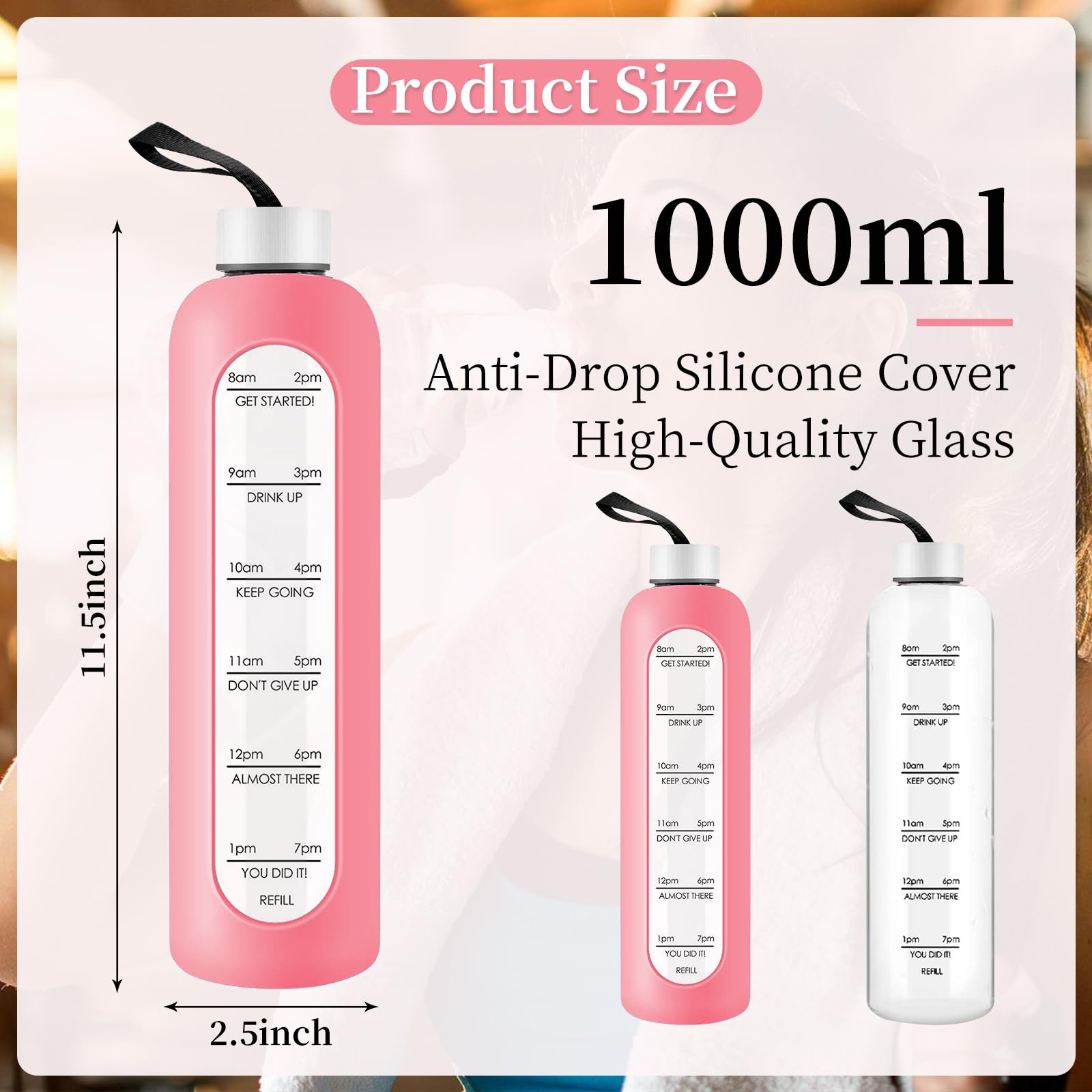1 pezzo Bottiglia per acqua da 700ml colorata, bottiglia per bere motivazionale, borraccia sportiva con indicatore orario, tazza di plastica portatile e riutilizzabile | SHEIN ALIA