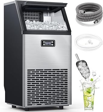 Electactic Commercial Ice Maker Machine,100lbs/24H,Silver