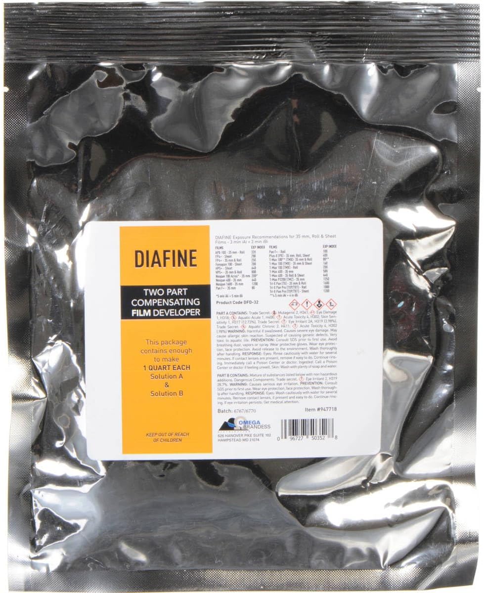 Diafine 2 Bath Black & White Film Developer Concentrate, Makes 1 Qt. of Solution