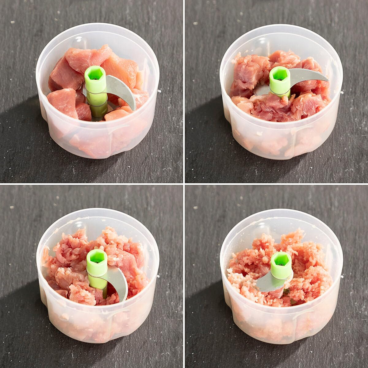 InnovaGoods® Echoppie, mini tritatutto portatile, portatile, pratico e versatile, ideale per tritare frutta, verdura, frutta secca, 3 lame in acciaio inox, capacità 150 ml, 45 W di potenza